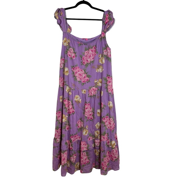 Betsey Johnson Dress Women’s Size XL Purple And Pink Maxi - Picture 3 of 11
